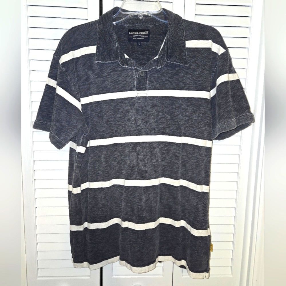 Nautica Men's L Striped Polo